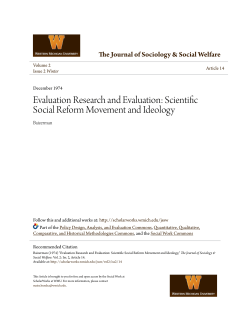 Scientific Social Reform Movement and Ideology