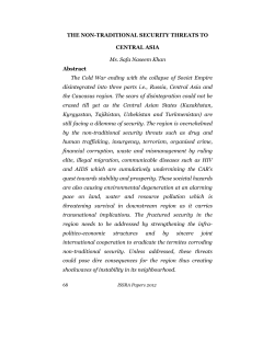 THE NON-TRADITIONAL SECURITY THREATS TO CENTRAL ASIA