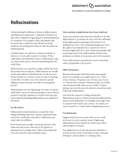 Hallucinations - Alzheimer`s Association