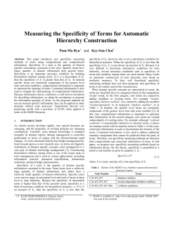 Measuring the Specificity of Terms for Automatic Hierarchy