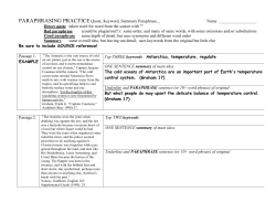 PARAPHRASING PRACTICE Quote, Keyword