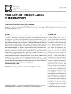 NOVEL ADIPOcYtE FEAtUrEs DIscOVErED bY ADIPOPrOtEOMIcs