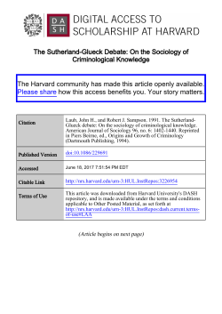 The Sutherland-Glueck Debate - Digital Access to Scholarship at