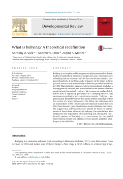 What is bullying? A theoretical redefinition