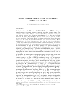 ON THE CENTRAL CRITICAL VALUE OF THE TRIPLE PRODUCT L