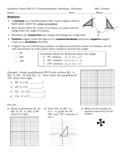 Geometry Notes SOL G.3 Transformations: Rotations, Dilations Mrs