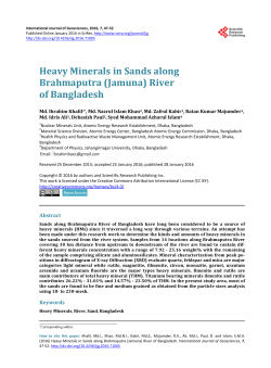 Heavy Minerals in Sands along Brahmaputra (Jamuna) River of