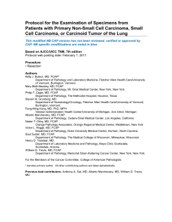 Protocol for the Examination of Specimens from Patients with
