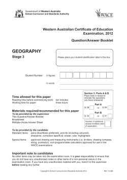 Examination - SCSA - School Curriculum and Standards Authority