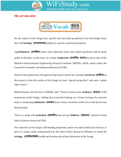 PDF, 12th June 2016 Do the waters of the Ganga have