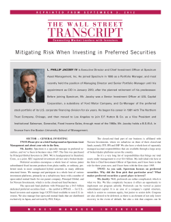 Mitigating Risk When Investing in Preferred Securities