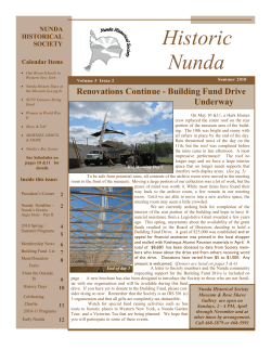 Summer 2010 Historic Nunda - the Nunda Historical Society