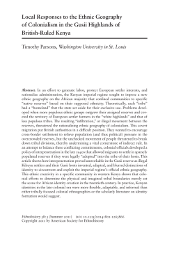 Local Responses to the Ethnic Geography of Colonialism in the