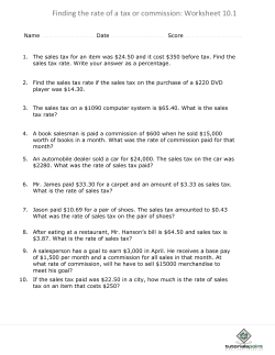Finding the rate of a tax or commission: Worksheet