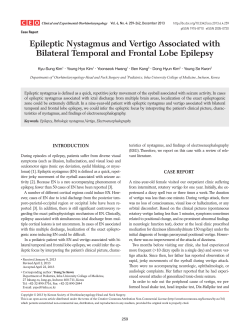 Epileptic Nystagmus and Vertigo Associated with