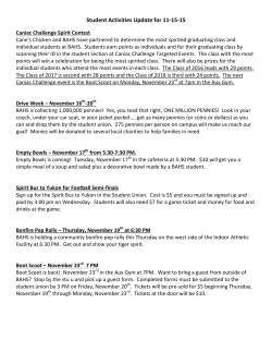Student Activities Update for 11-15-15