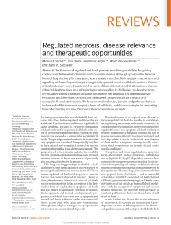 Regulated necrosis: disease relevance and therapeutic opportunities