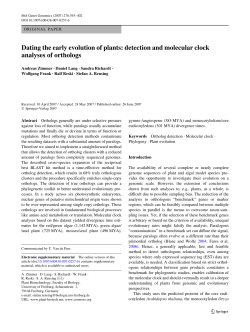 Dating the early evolution of plants: detection