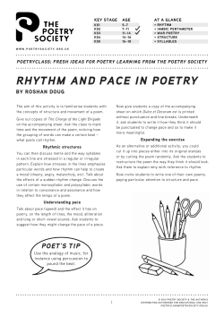 rhYThm and PaCe in PoeTrY - Poetry Class
