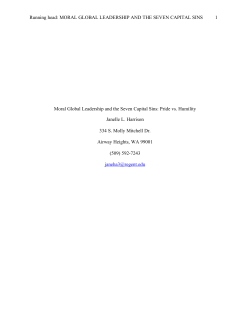 Moral Global Leadership and the Seven Capital Sins: Pride vs