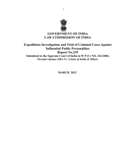 Expeditious Investigation and Trial of Criminal Cases Against