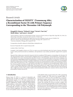 Characterization of IXINITY&reg;(Trenonacog Alfa), a Recombinant