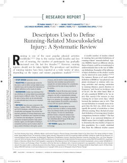 Descriptors Used to Define Running-Related