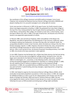 Carrie Chapman Catt - Teach a Girl to Lead