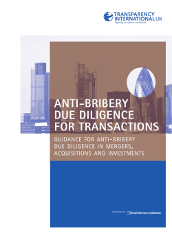 Anti-Bribery Due Diligence for Transactions