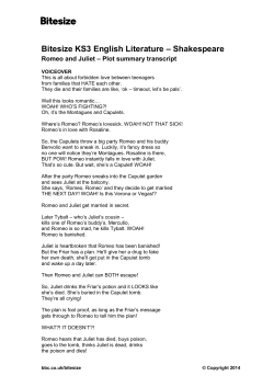 Bitesize KS3 English Literature &ndash; Shakespeare