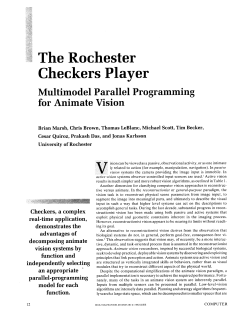 The Rochester Checkers Player - cs.rochester.edu