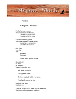 Flawless &copy; Margaret J. Wheatley For far too many years I have