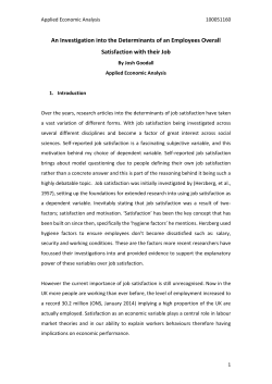 An Investigation into the Determinants of an Employees Overall