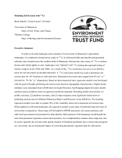 Modeling Soil Erosion with 137Cs - Minnesota Board of Water and