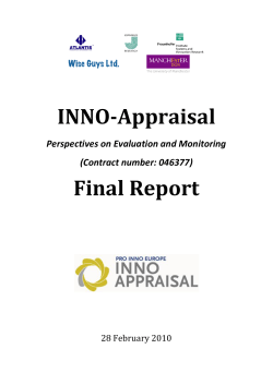The INNO-Appraisal Project Final Report