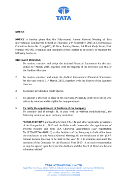 NOTICE NOTICE is hereby given that the Fifty