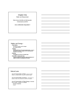 Chapter One - Department of Chemistry and Physics