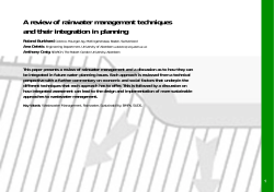 A review of rainwater management techniques and their