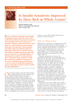 Is Insulin Sensitivity Improved by Diets Rich in Whole Grains?