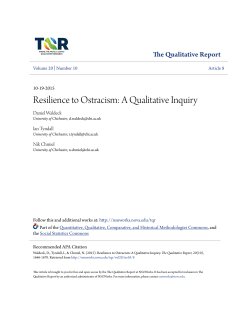 Resilience to Ostracism: A Qualitative Inquiry - NSUWorks