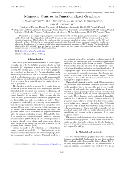 Magnetic Centres in Functionalized Graphene
