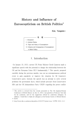 History and Influence of Euroscepticism on British Politics*