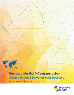 Renewable Self-Consumption
