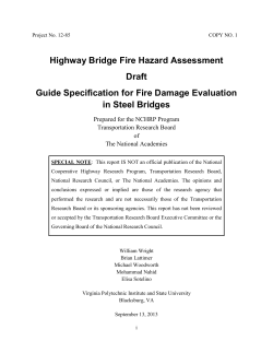 Guide Specification for Fire Damage Evaluation in Steel Bridges
