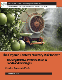 The Organic Center``s &ldquo;&ldquo;Dietary Risk Index &ldquo;&ldquo;