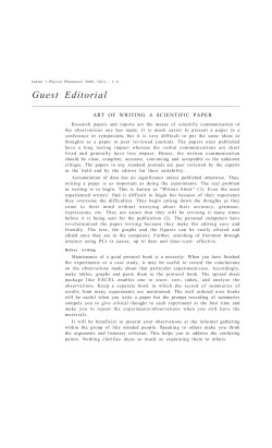 Art of writing A Scientific Paper - Indian Journal of Physiology and