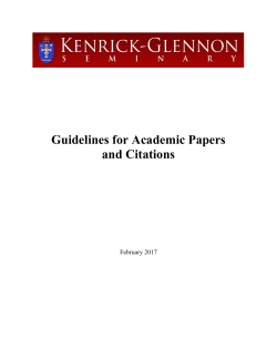 Guidelines for Academic Papers and Citations - Kenrick