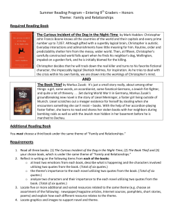 Summer Reading Program &ndash; Entering 9 Graders &ndash; Honors Theme