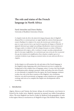 The role and status of the French language in North Africa