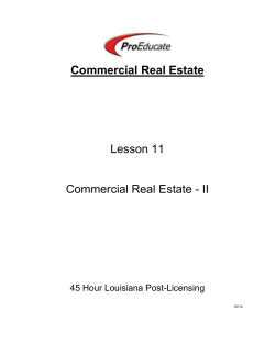 Commercial Real Estate Lesson 11 Commercial Real